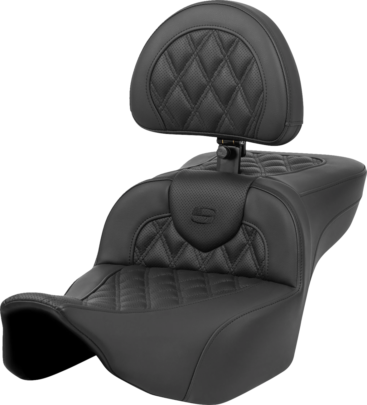 SADDLEMEN Roadsofa™ Extended Reach Seat - Lattice Stitch - with Backrest - FL '23-'24 823-07-184BR
