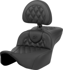 SADDLEMEN Roadsofa™ Extended Reach Seat - Lattice Stitch - with Backrest - FL '23-'24 823-07-184BR