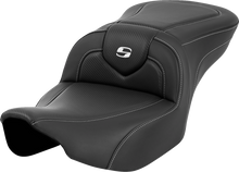 SADDLEMEN Roadsofa™ Seat - Carbon Fiber - Silver Stitch/Silver Logo - without Backrest - FL '23-'24 823-07-185