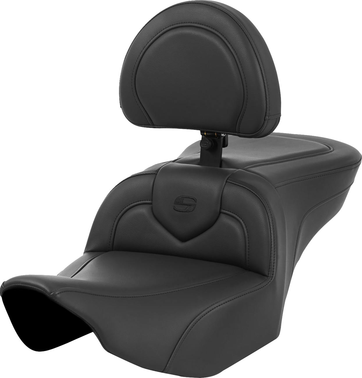 SADDLEMEN Roadsofa™ Seat - with Backrest - Black Stitching - FL '23-'24 823-07-187BR