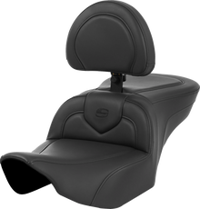 SADDLEMEN Roadsofa™ Seat - with Backrest - Black Stitching - FL '23-'24 823-07-187BR