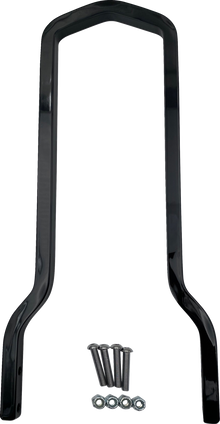 DRAG SPECIALTIES Square Sissy Bar - Tall - Black - 12.5" H x 7.5" W X08-0041GBT