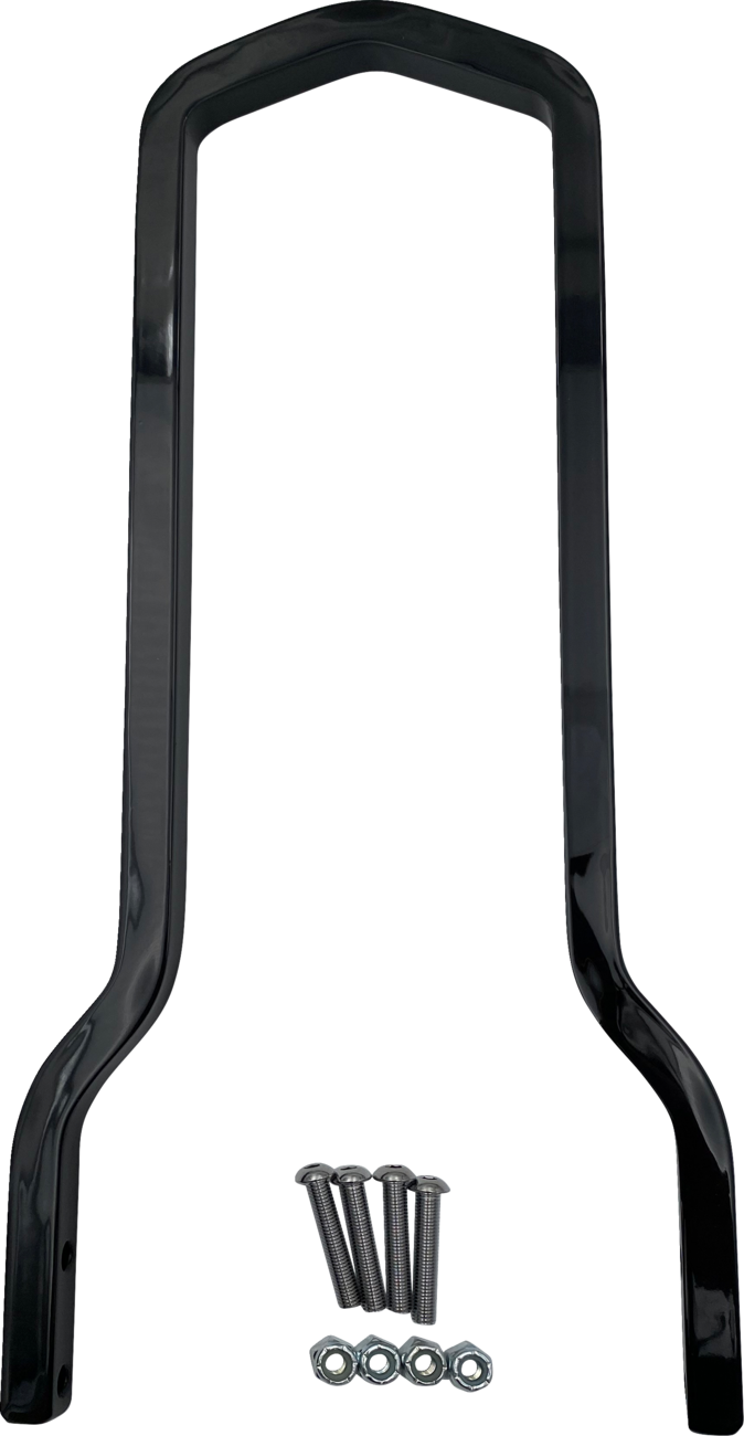 DRAG SPECIALTIES Square Sissy Bar - Tall - Black - 12.5" H x 7.5" W X08-0041GBT