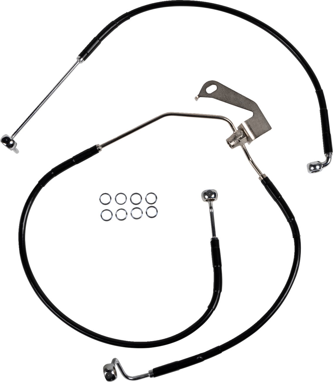 DRAG SPECIALTIES Brake Line - Rear - Non-ABS - Black 640232-BLK