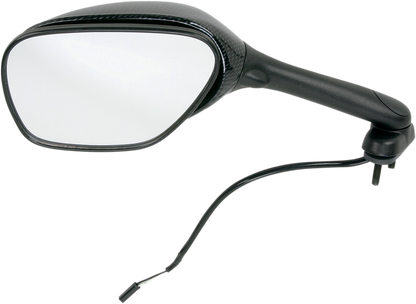 EMGO Mirror - Side View - Lighted - Black/Carbon Fiber - Rectangle - Left - Suzuki 20-69794