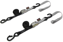Tie Down Cam Sec Hook Soft Tye 1"X6' Black/Silver Pair