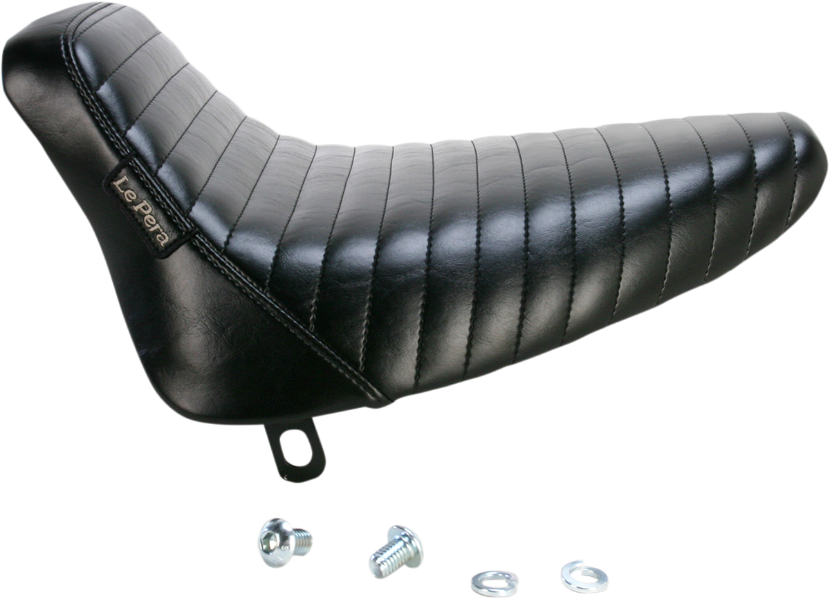 LE PERA Bare Bones Solo Seat - Pleated - Black - Softail '84-'99 LN-007PT