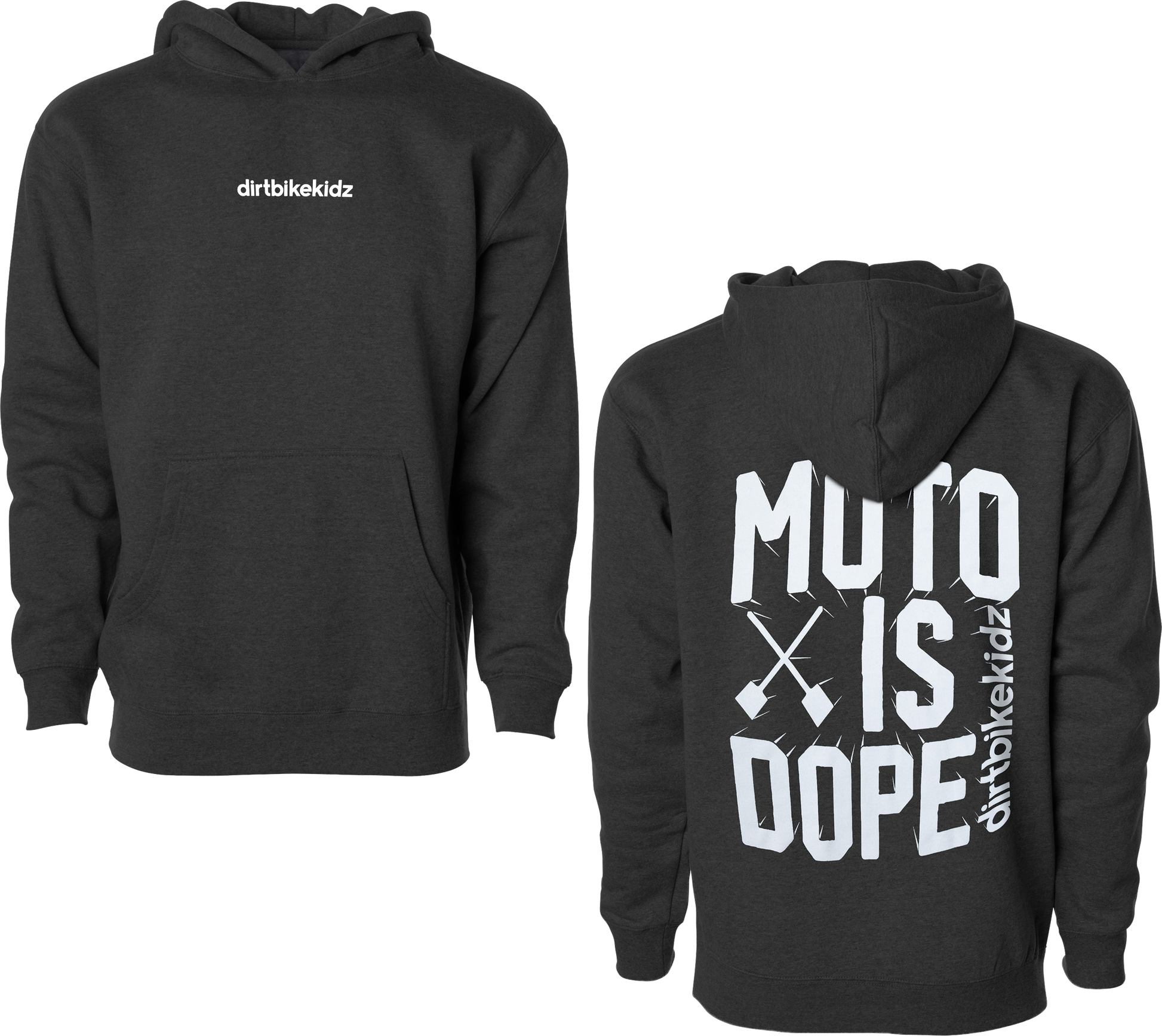 Moto Is Dope Youth Hoodie Charcoal Heather Ys