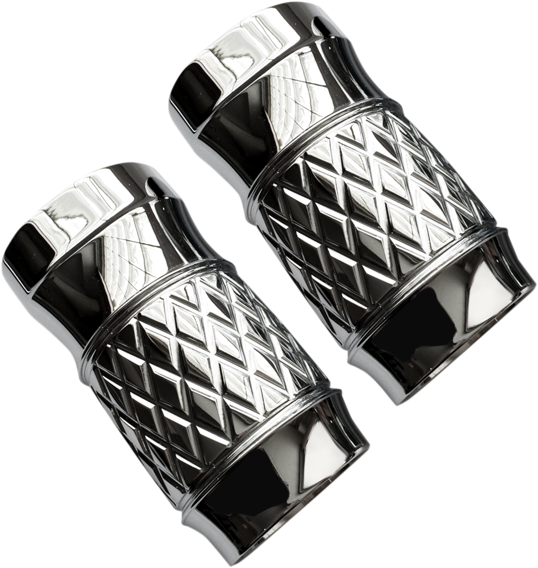 EDDIE TROTTA DESIGNS Fork Slider Covers - Chrome - Platinum-Cut TC-963