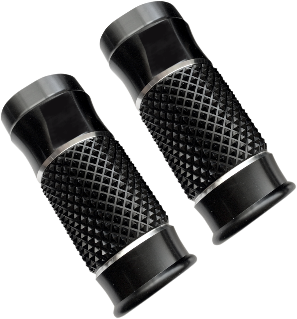 EDDIE TROTTA DESIGNS Fork Slider Covers - Extended +2" - Black Anodized - Cross-Cut TC-964B