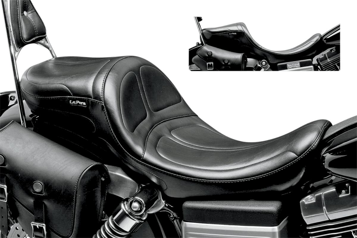 LE PERA Maverick Daddy Long Legs Seat - Black - Stitched - FXD/FLD '06-'17 LK-970DL