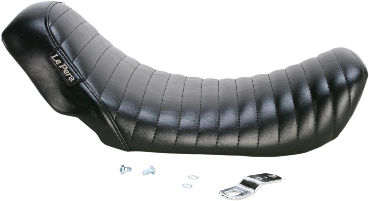 LE PERA Bare Bones Solo Seat - Pleated - Black - Dyna '06-'17 LK-001PT