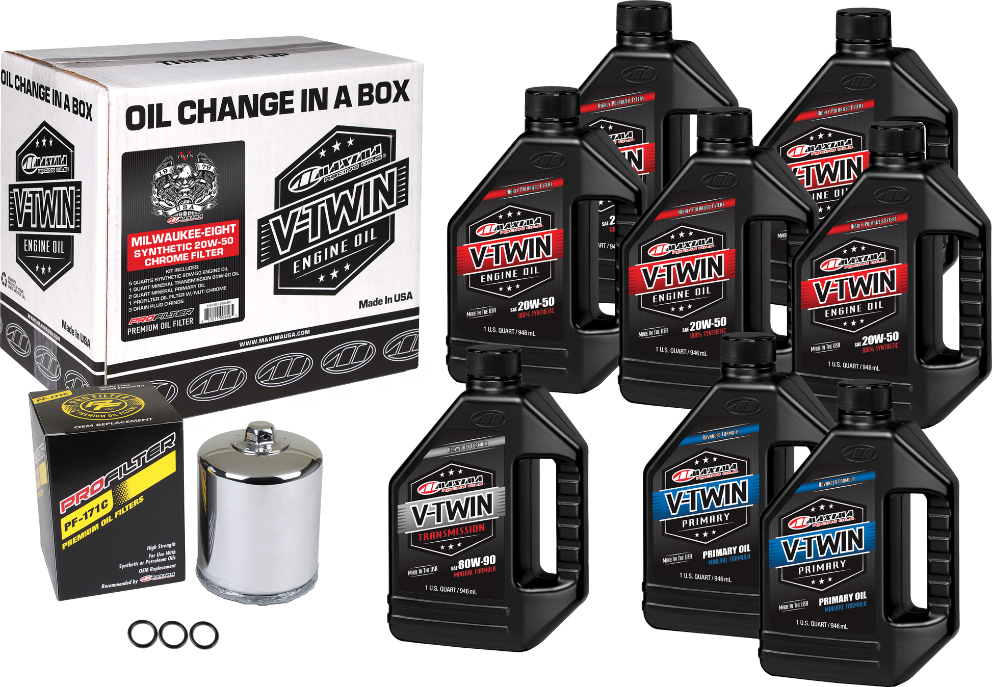 V Twin Syn Oil Change Kit M8 Chrome Filer