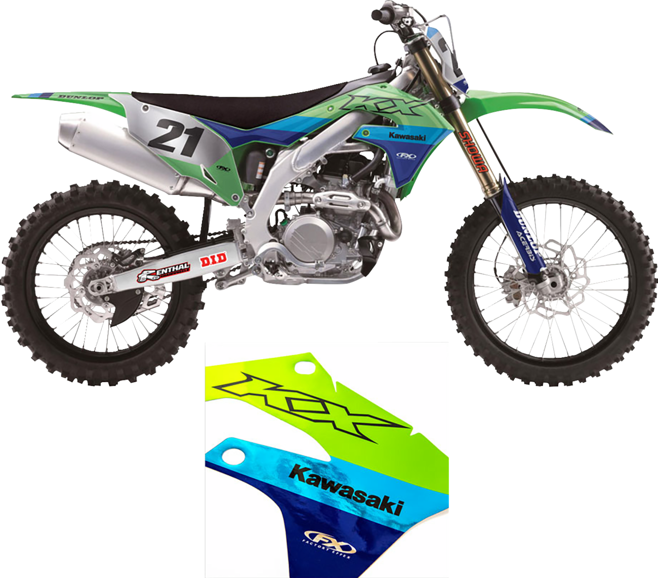 FACTORY EFFEX Candy Chrome Series Shroud/Airbox Graphics Kit - Kawasaki - KX 450F 27-03104