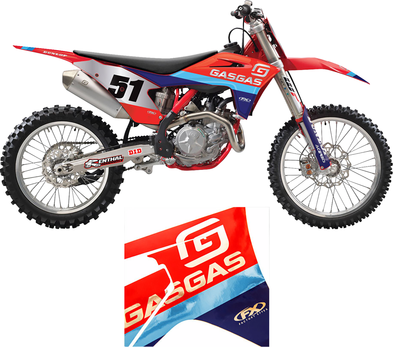 FACTORY EFFEX Candy Chrome Series Shroud/Airbox Graphics Kit - Gas Gas 27-03704