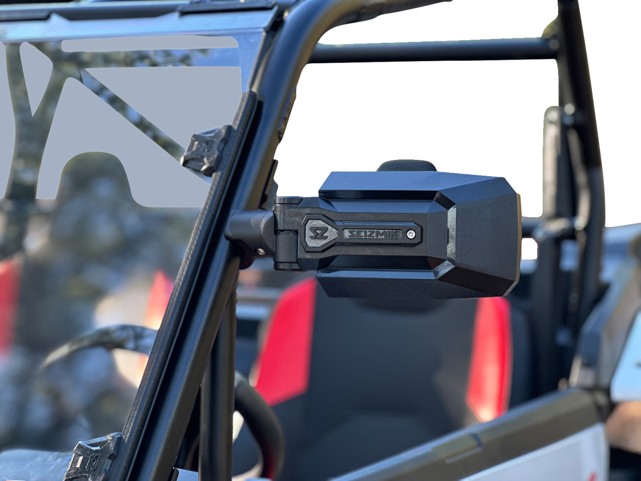 SEIZMIK Mirrors - Trailrider - Side View - Rectangle - Black - 1.75"/2" ROPS - Pair 56-18113