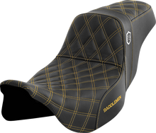 SADDLEMEN Pro Series SDC Performance Seat - w/o Backrest - Gold Stitch - FLH/FLT '08-'23 SC80807GOL