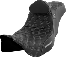 SADDLEMEN Pro Series SDC Performance Seat - w/ Backrest - Silver Stitch - FLH/FLT '08-'23 SC80807SILRT