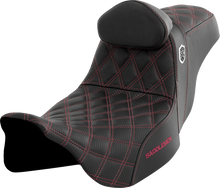 SADDLEMEN Pro Series SDC Performance Seat - w/ Backrest - Wine Berry Stitch - FLH/FLT '08-'23 SC80807WINRT