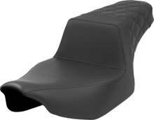 SADDLEMEN Step-Up Seat - Rear Lattice Stitch - Black - FL '23-'24 823-07-173