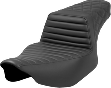 SADDLEMEN Step-Up Seat - Front Tuck-n'-Roll/Rear Lattice Stitch - Black - FL '23-'24 823-07-176