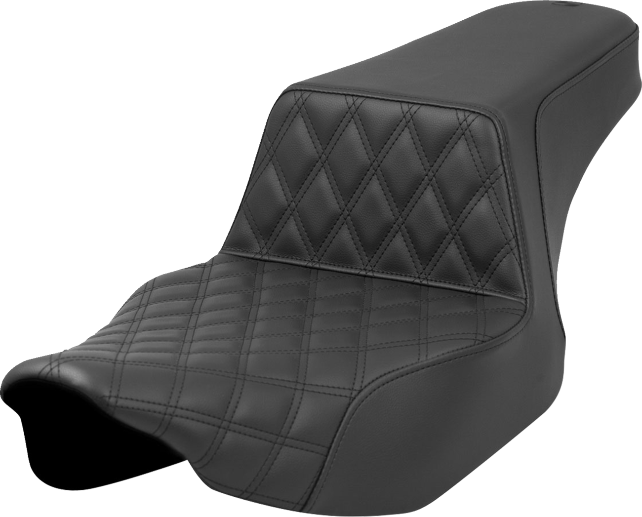 SADDLEMEN Step-Up Seat - Front Lattice Stitch - Black - Extended Reach - FL '23-'24 823-07E-172