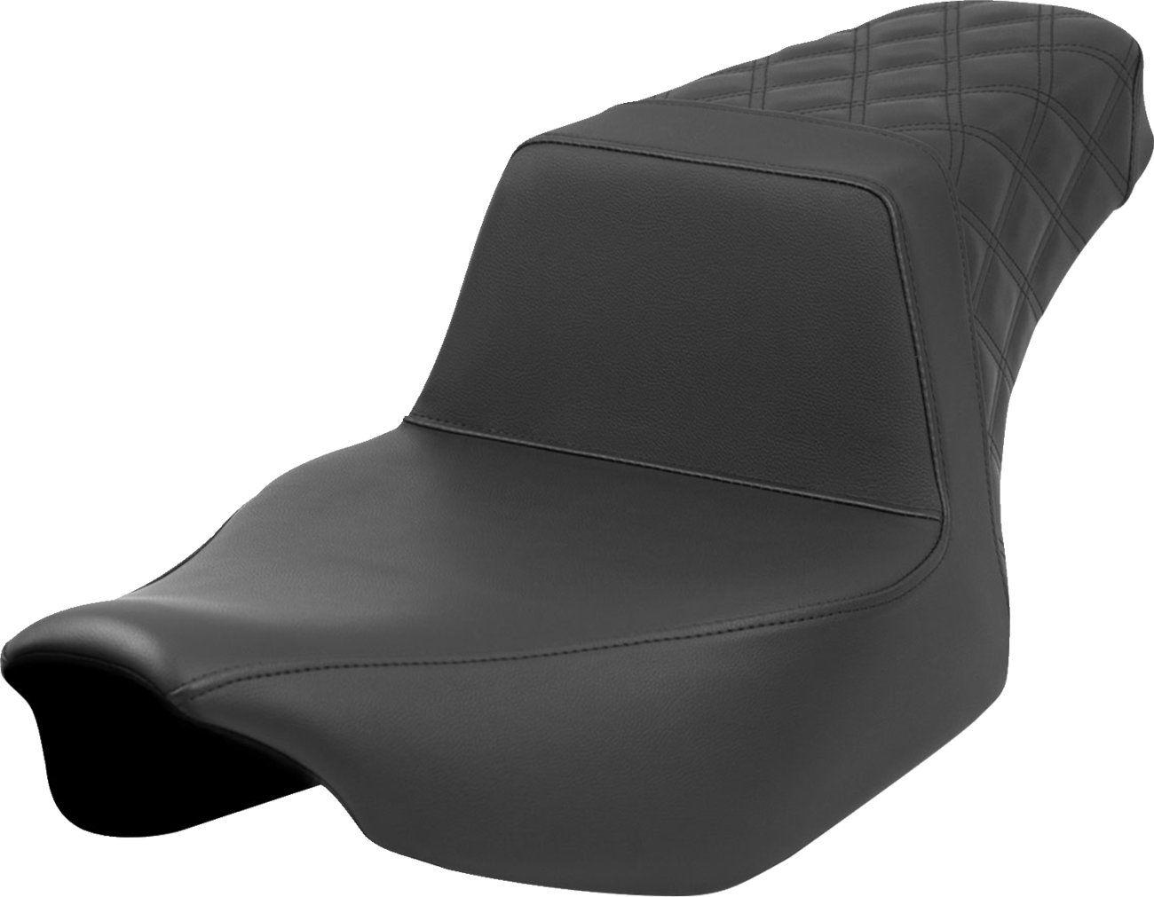 SADDLEMEN Step-Up Seat - Rear Lattice Stitch - Black - Extended Reach - FL '23-'24 823-07E-173