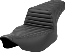 SADDLEMEN Step-Up Seat - Front Tuck-n-Roll/Rear Lattice - Black - Extended Reach - FL '23-'24 823-07E-176