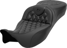 SADDLEMEN Roadsofa™ Extended Reach Seat - without Backrest - Lattice Stitch - Carbon Fiber - FL '08-'24 808-07B-20700