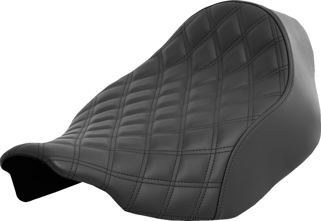SADDLEMEN Renegade Solo Seat - Lattice Stitched - Black - FLT/FLH '23-'24 823-07-002LS