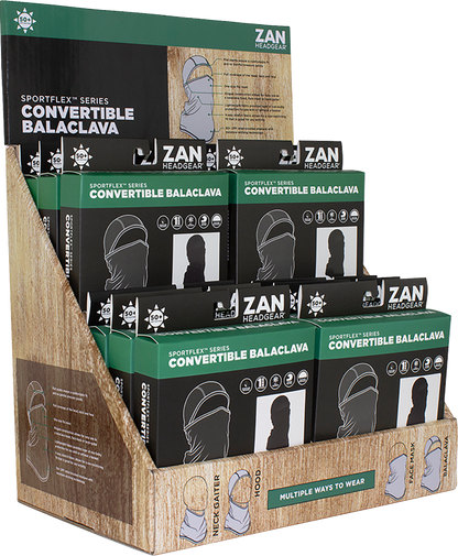 ZAN HEADGEAR DISPLAY PREPACK BALACLAVA SPORTFLEX 12PK DISPF-ZCBSFBK
