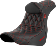 SADDLEMEN Pro Series SDC Performance Seat - w/ Backrest - Red Stitch - FL/FX '18-'23 SC81829REDRT
