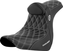 SADDLEMEN Pro Series SDC Performance Seat - w/ Backrest - White Stitch - FL/FX '18-'23 SC81829WHIRT