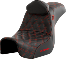SADDLEMEN Pro Series SDC Performance Seat - w/ Backrest - Red Stitch - Dyna '06-'17 SC80604REDRT