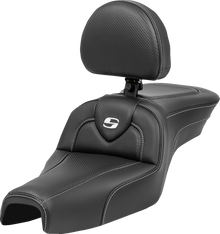 SADDLEMEN Roadsofa™ Seat - with Backrest - Carbon Fiber - XL '04-'22 807-03-185BR