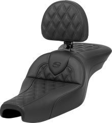 SADDLEMEN Roadsofa™ Seat - with Backrest - Lattice Stitch - XL '04-'22 807-11-182BR