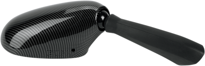 EMGO Mirror - Side View - Black/Carbon Fiber - Rectangle - Right - Suzuki 20-69733