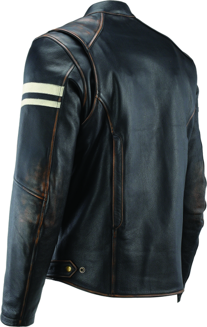 Kuryakyn Leather By River Road Hoodlum Vintage Leather Jacket Black - Small