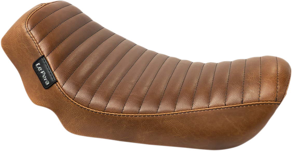 LE PERA Streaker Solo Seat - Pleated - Brown - Dyna '06-'17 LK-351PTTDV