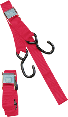 PARTS UNLIMITED Heavy-Duty Cam Buckle Tie-Downs - 1-1/2" x 6' - Red TD0010