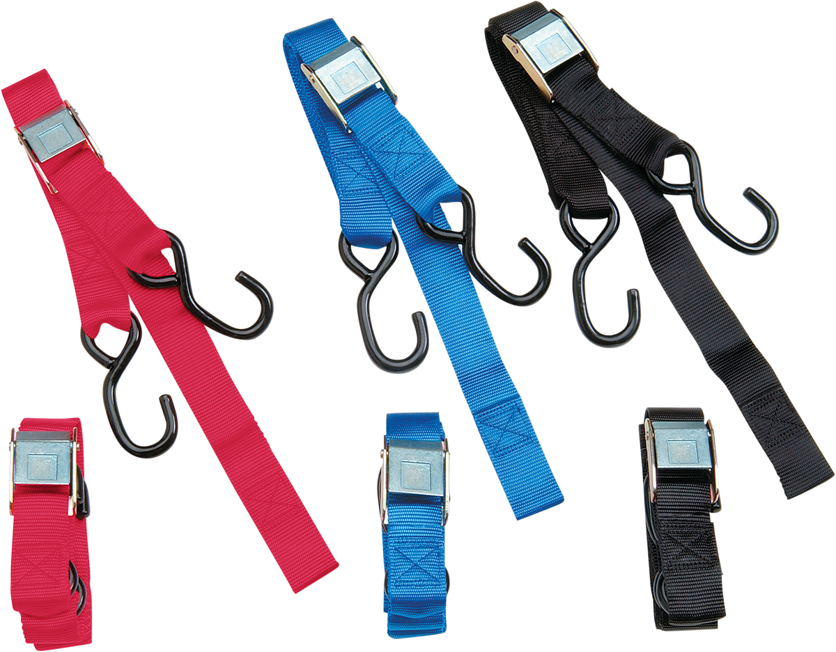 PARTS UNLIMITED Heavy-Duty Cam Buckle Tie-Downs - 1-1/2" x 6' - Black TD0030