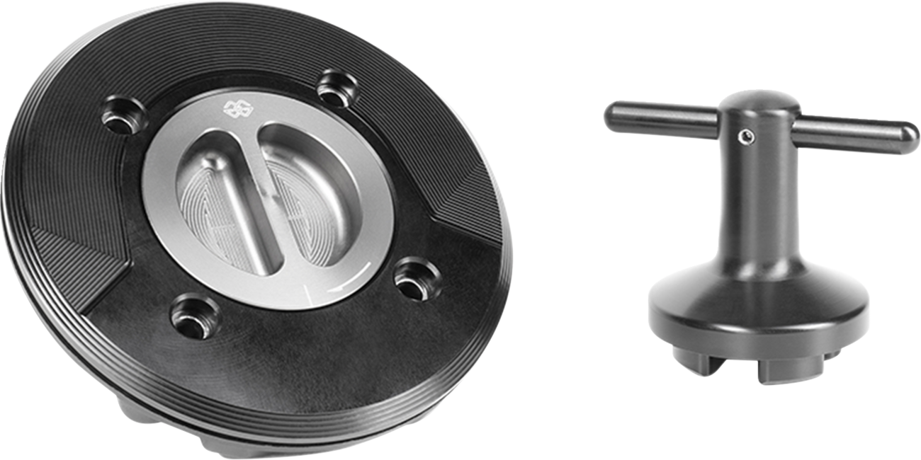 GILLES TOOLING Fuel Filler Cap - Black - Kawasaki FCAP-04-B
