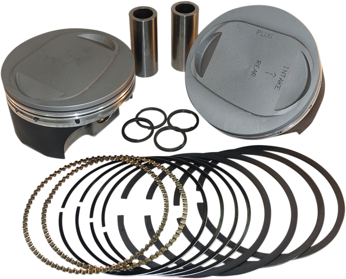 KB PERFORMANCE Piston Kit - 4.125" Standard - 10.0:1 CR - 96"-103" Twin Cam Bored to 117 ci w/SE 95 cc Heads KB662LCA.STD