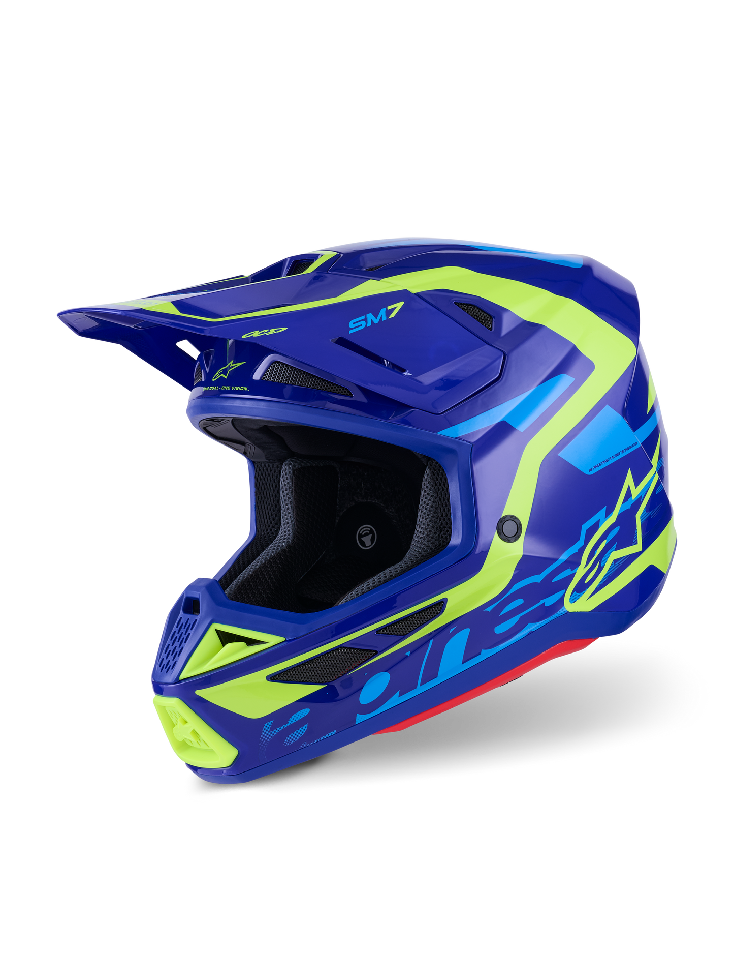 Sm7 Deed Helmet Blue/Ylw Fluo Glossy Md