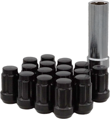 12mmx1.50 Lock Style Lug Nuts Black W/Key 16/Pk