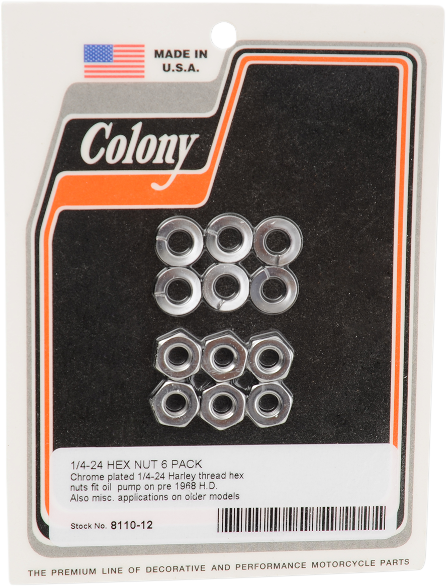 COLONY Oil Pump Nut Kit - Chrome 8110-12