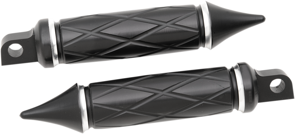 EDDIE TROTTA DESIGNS Platinum Foot Pegs - Black TC-780B