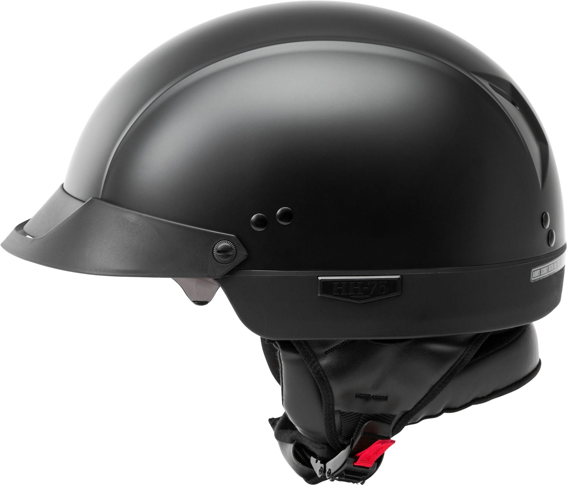 Hh 75 Half Helmet Matte Black Lg