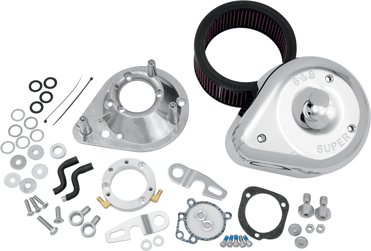 S&S CYCLE Teardrop Air Cleaner Kit - Chrome 17-0448