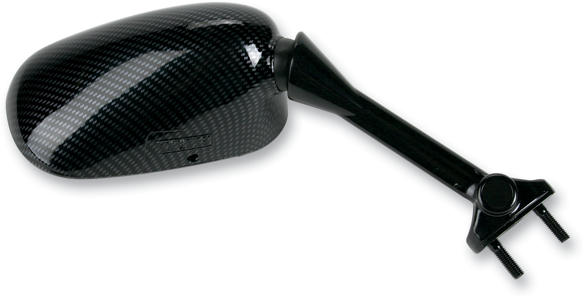 EMGO Mirror - Side View - Black/Carbon Fiber - Rectangle - Right - Kawasaki 20-43033